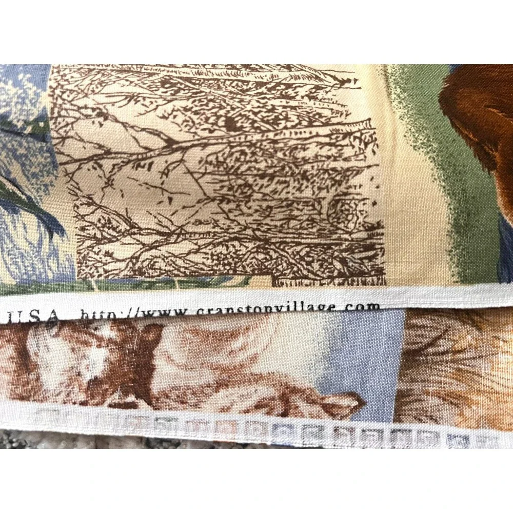 Vtg VIP Cranston Wildlife Cotton Quilting Fabric 44